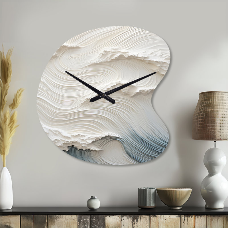 Horloge murale asymétrique blanche blanche et bleue, Petit
