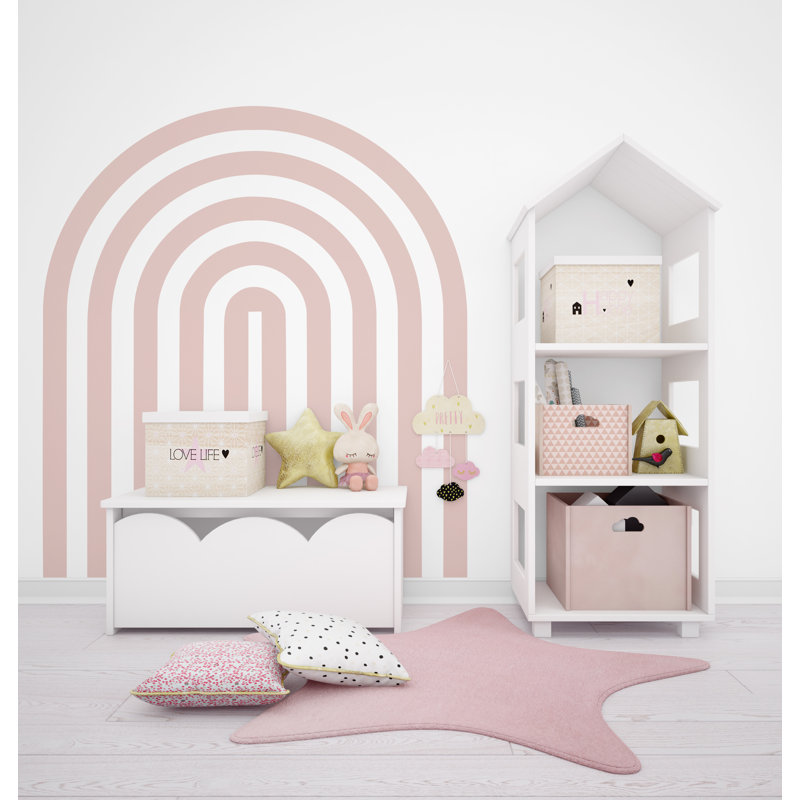 Arc-en-ciel arc plein, autocollant mural Boho, autocollant d'arche de lit, adhésif mural Hedboard, autocollant mural arche, décoration murale Boho moderne Mid-Century 157LU