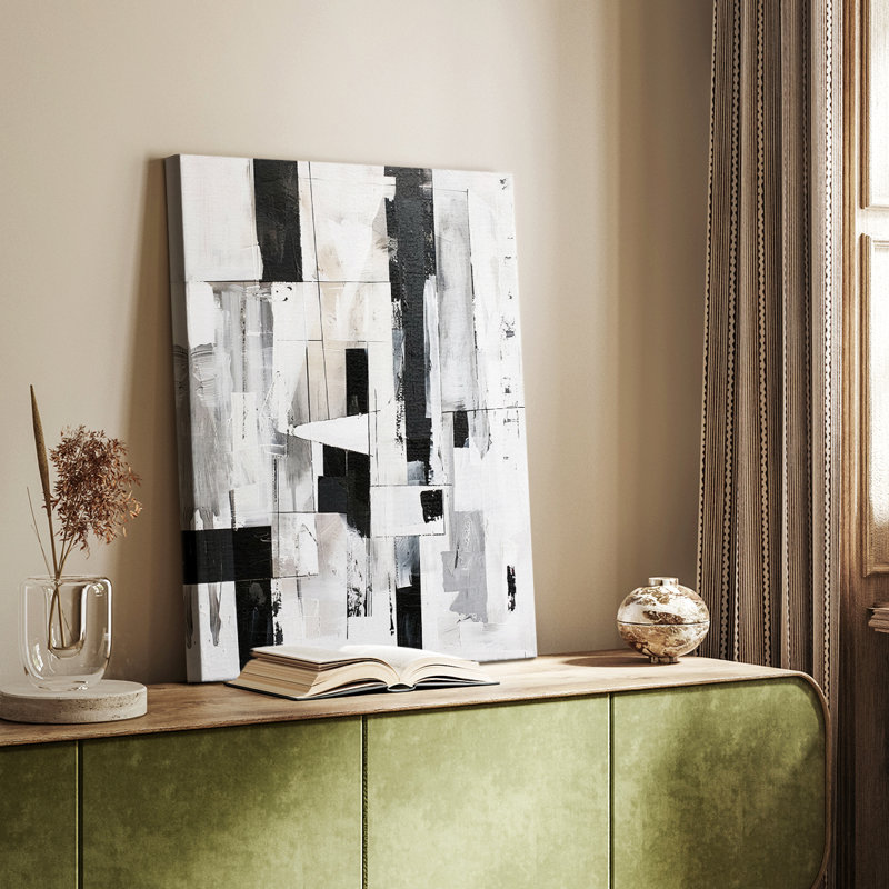 Série ABSTRACT XXV III - Toile tendue avec châssis de qualité supérieure - Prêt à être accroché, H 18 po x l 12 po