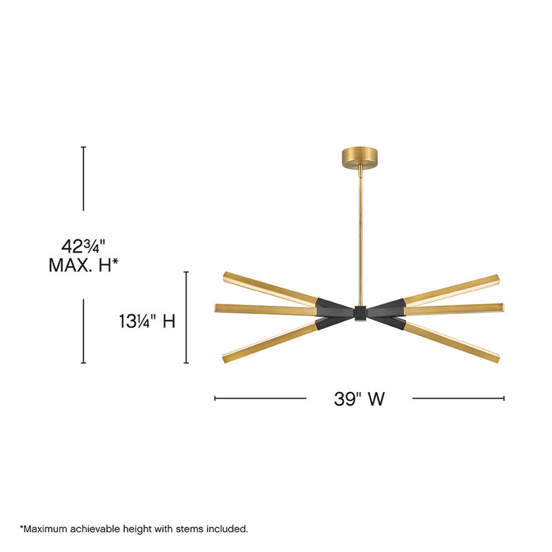 Rae LED Linear, Lacquered Brass