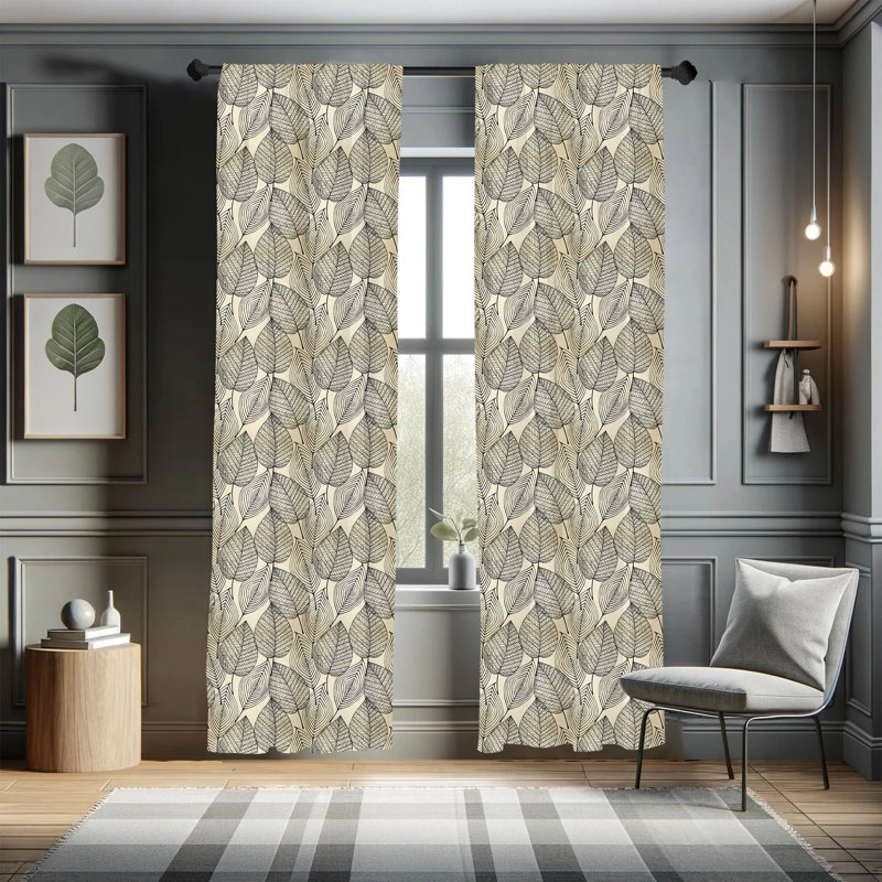 Geometric Semi-Sheer Rod Pocket Sliding Panel, 28" x 84"