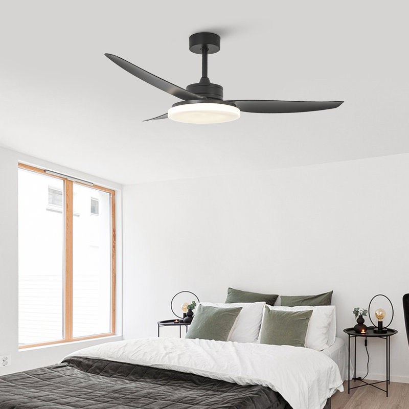 Cherrise 132cm Ceiling Fan with LED Lights, Black