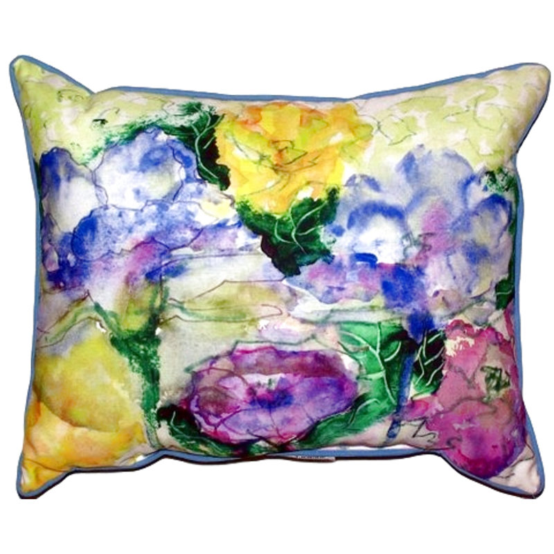 Watercolor Garden Outdoor Rectangular Pillow Cover & Insert, Small