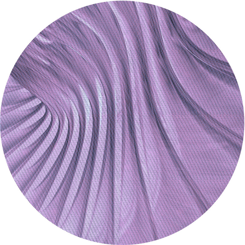 Tapis mauve en laine, Rond 7 pi