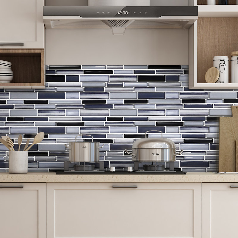 30cm x 30cm Wallpaper Tile, Grey/Light Grey/Black