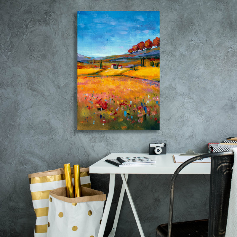 «Red Landscape Barrel Studio» par Svetlana Aleynikova, H 26 po x l 18 po