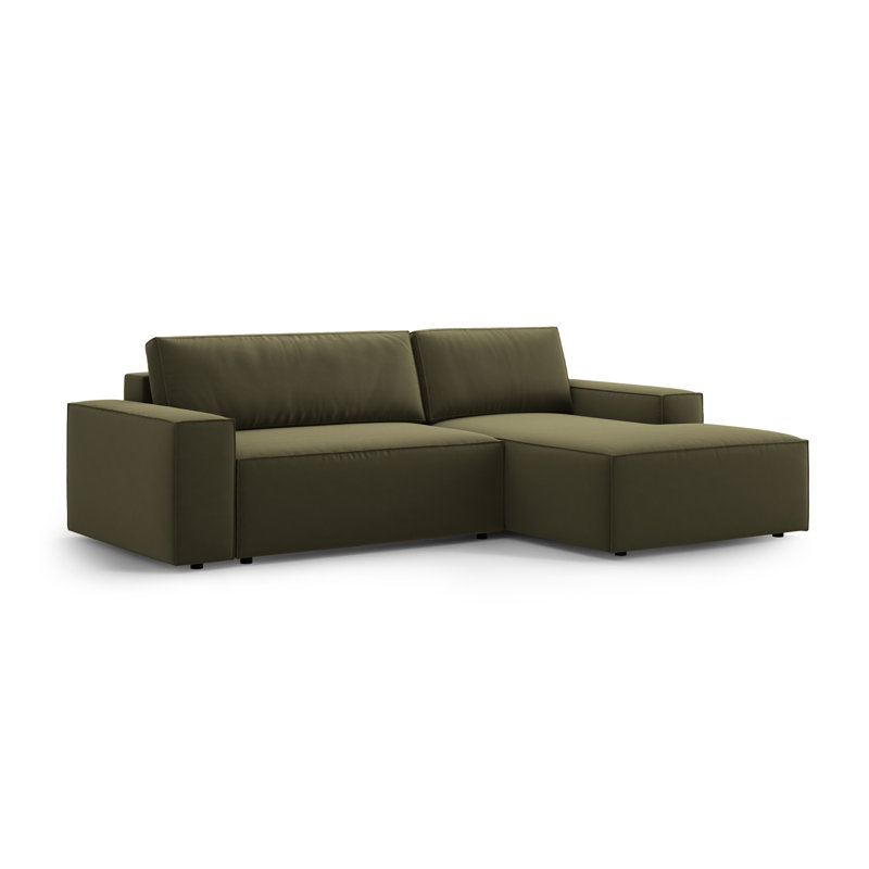 Alisbha 2 Seater Velvet Sofa Bed, Green