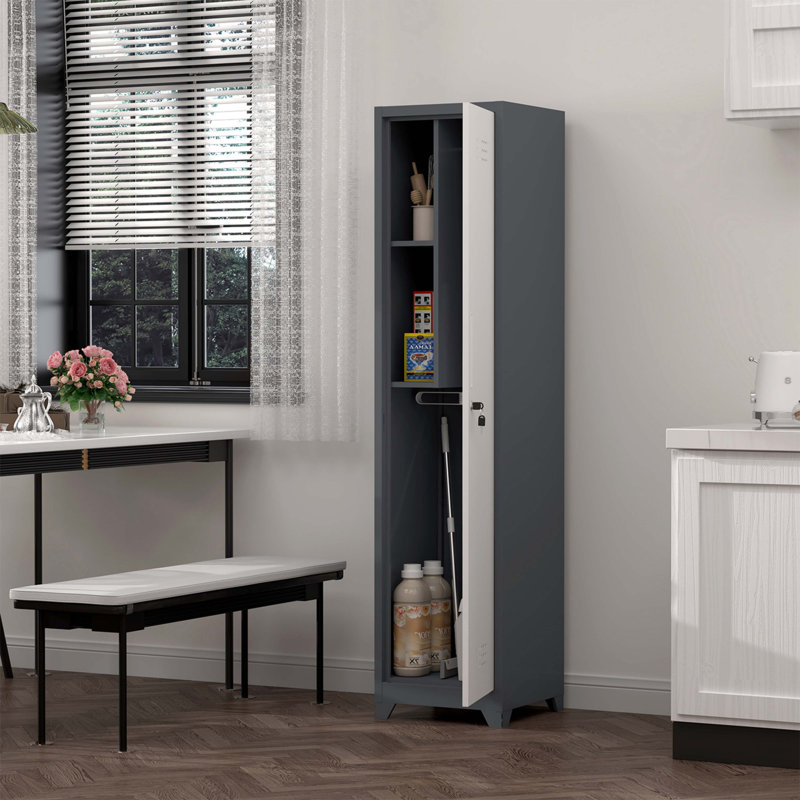 Armoire de rangement à balai en métal