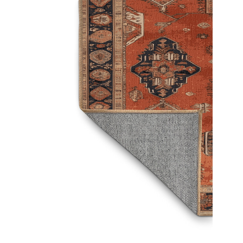 Tapis brun lavable à la machine, Carré 8 pi