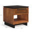 Table d'appoint 24 po, entièrement assemblée, noire avec finition bourbon