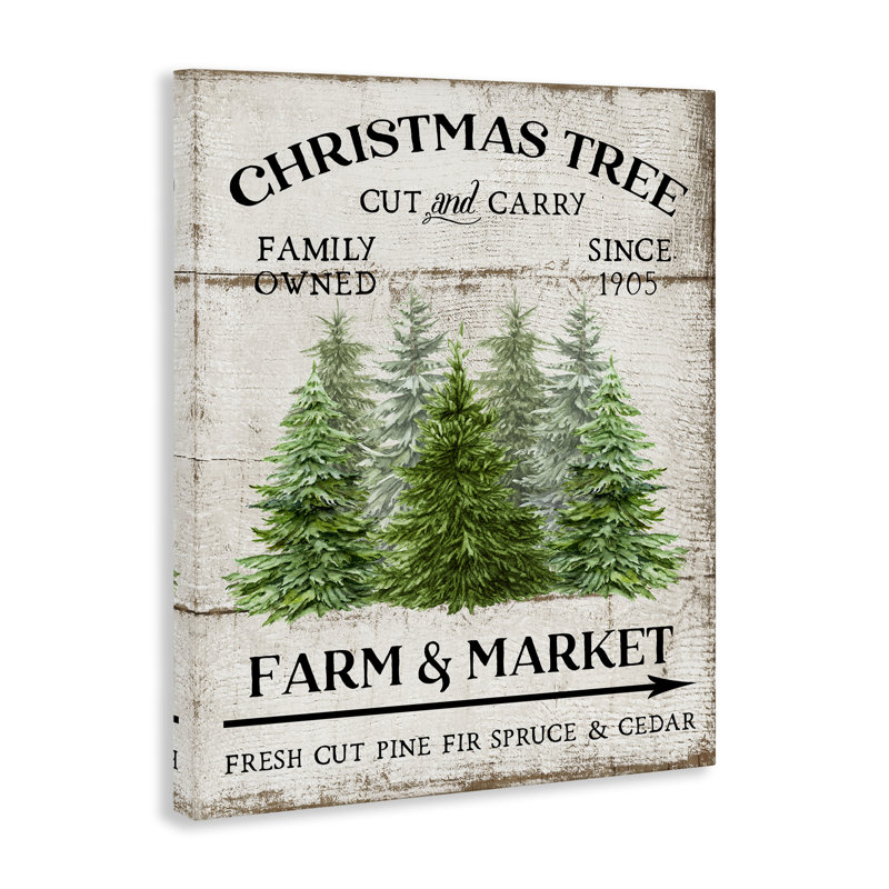 Farm Market Christmas Trees Canvas Wall Art by Creatif Belle, 20" H x 16" W