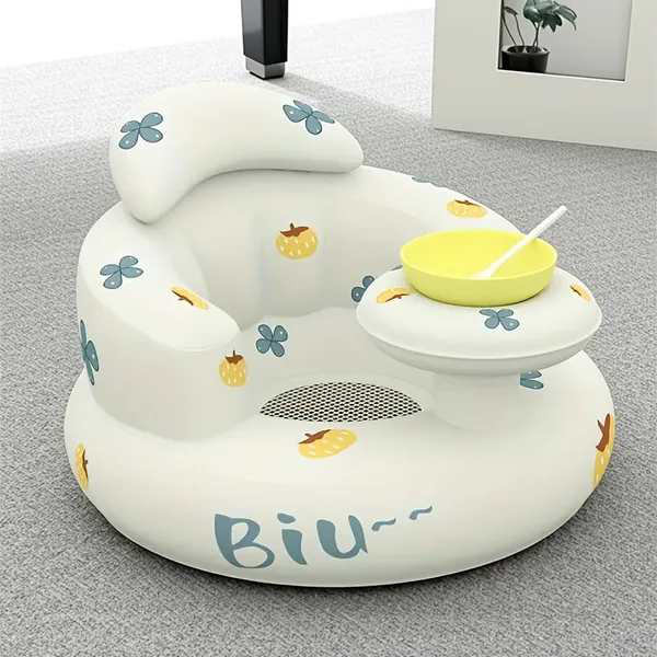 Chaise de canapé pour bébé 1pc, siège de soutien enveloppant en plastique, chaise berçante portative pour nourrissons âgés de 3 mois et plus, séance d'exercice et debout, protection de la colonne vertébrale, siège d'apprentissage blanc pour garçon