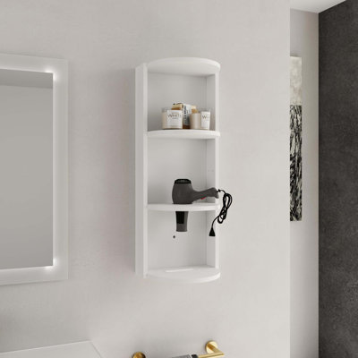 12" Bathroom Wall-Mounted Storage Rack, Float Mounting Design