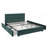 Queen Size Cushioned Bed, Comfortable Cushioned Bed Frame, Headboard And Solid Bed Frame - Green+Blue