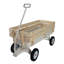 Chariot de jardin tout-terrain à rampe en bois: chariot en acier robuste avec pneus à air solide