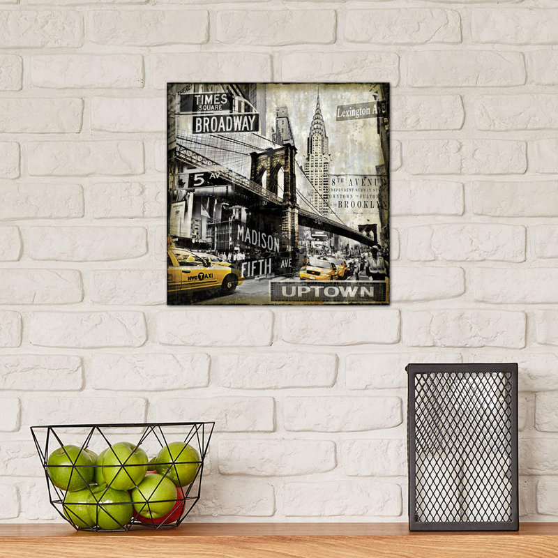 Landmarks NYC by Dylan Matthews - Single Picture Frame Print on Canvas, 30.48 cm H x 30.48 cm W, Wrapped Canvas