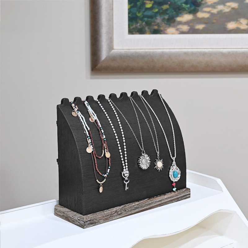 Support à bijoux en bois pour 9 colliers
