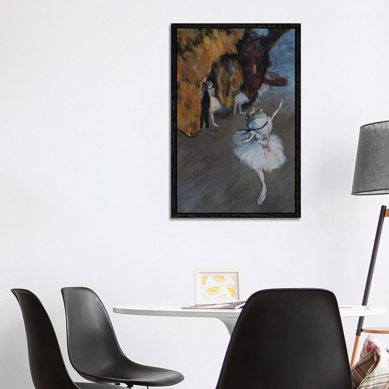 Frog Star by Melinda Copper - Painting on Canvas, 101.6cm H x 66.04cm W x 3.81cm D, Black Framed