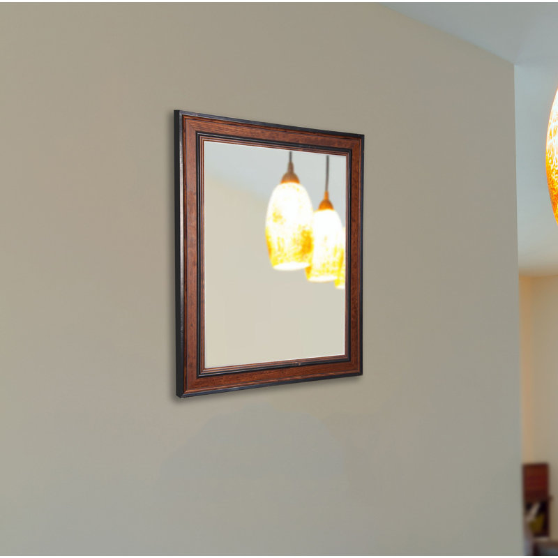 Ukiah Wood Flat Wall Mirror, 28" H x 12" W