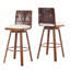 Ensemble de 2 tabourets de bar rembourrés avec structure en métal et revêtement beige