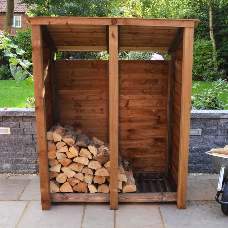 Tangier 150cm W x 74.5cm D Solid Wood Log Store, Rustic Brown