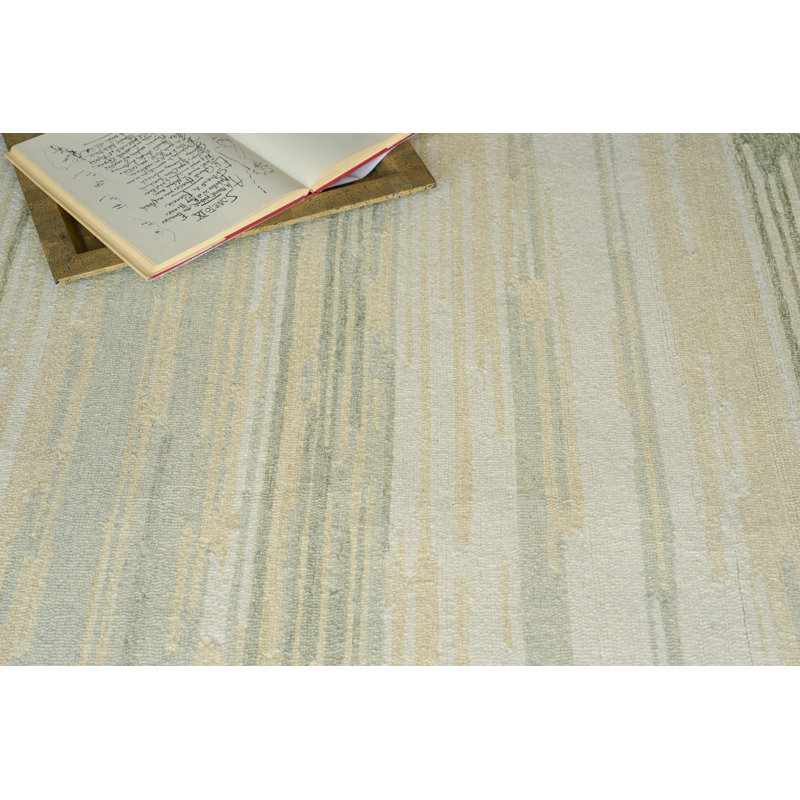 Acacia Hand Tufted New Zealand Wool Green/Ivory Area Rug, 8'X10'