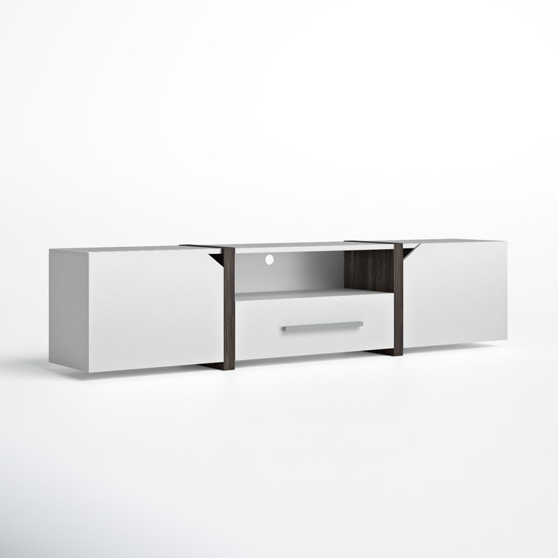 Badiu TV Stand for TVs up to 78", White/Dark Gray