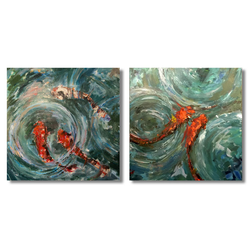 Good Fortune Set I by John Beard - Artist Enhanced Canvas Print, 20" W x 20" H x 3" D, Black Floater Framed
