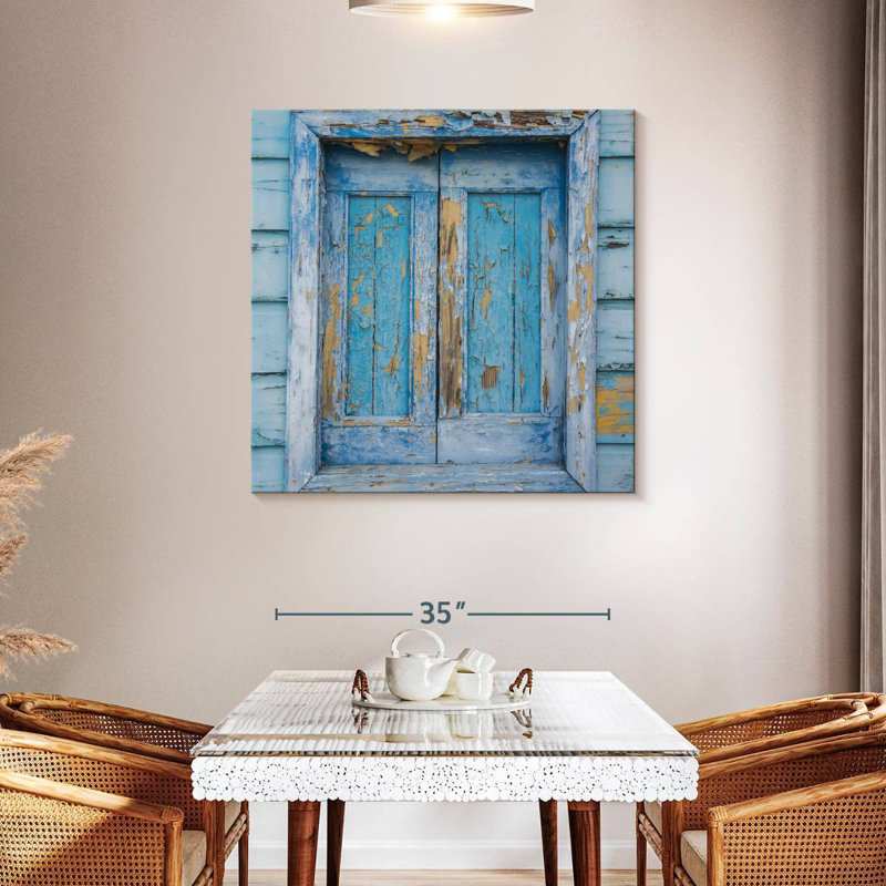 Lilie Blue Rural Window, 39" H x 39" W