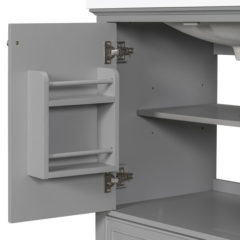Meuble-lavabo simple avec plateau Naleah 30,01, Gris