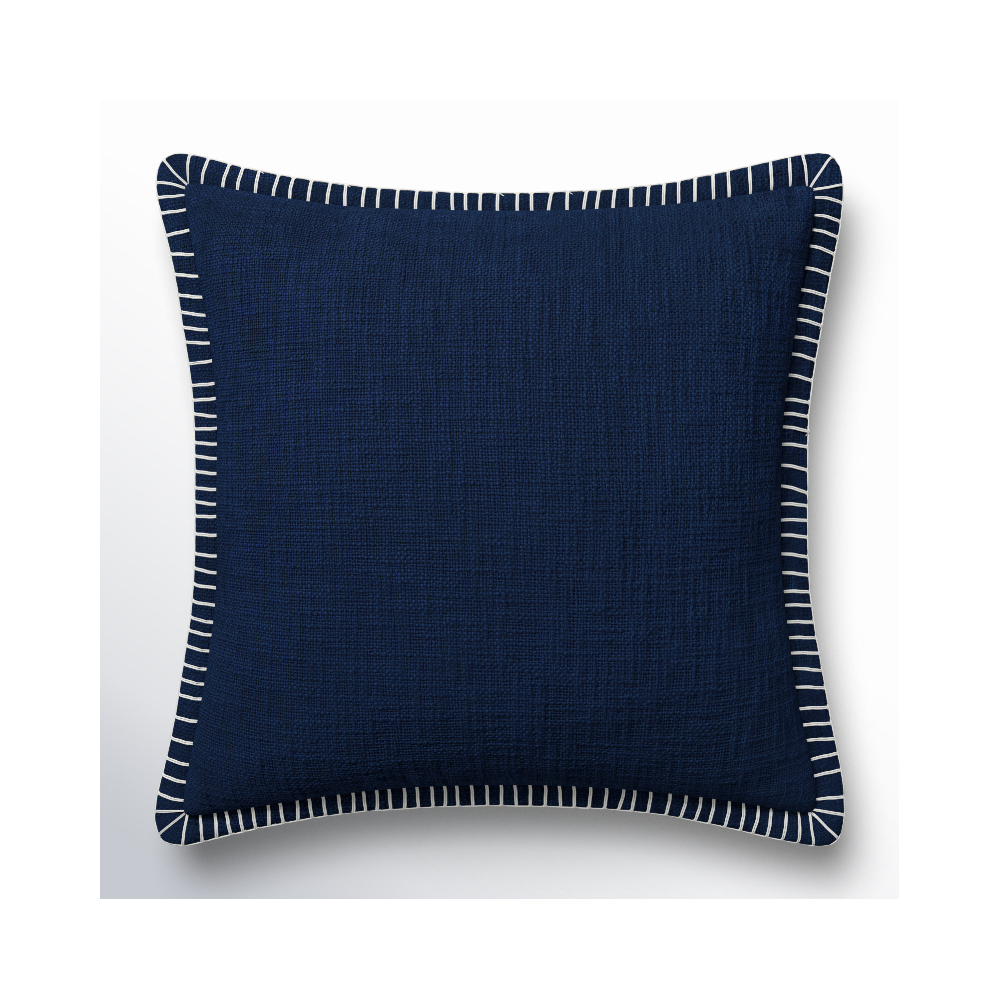 Fernande Cotton Throw Pillow, Navy, Down Blend, 22" H x 22" W x 6" D