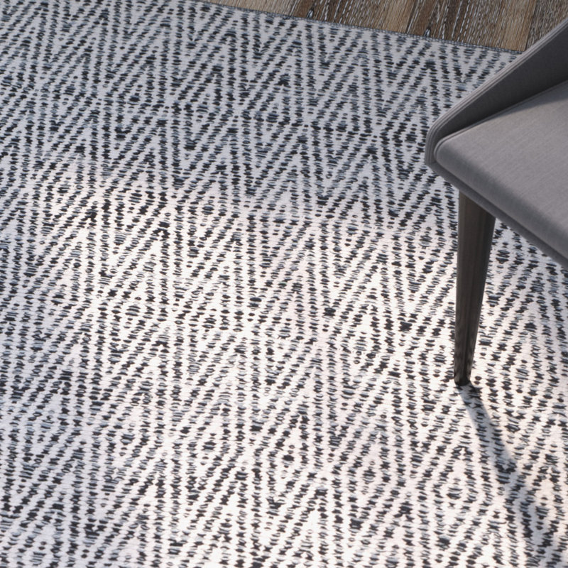 Tapis gris en coton tissé à plat à la main Ivy Hill, Rectangle 4 pi x 6 pi