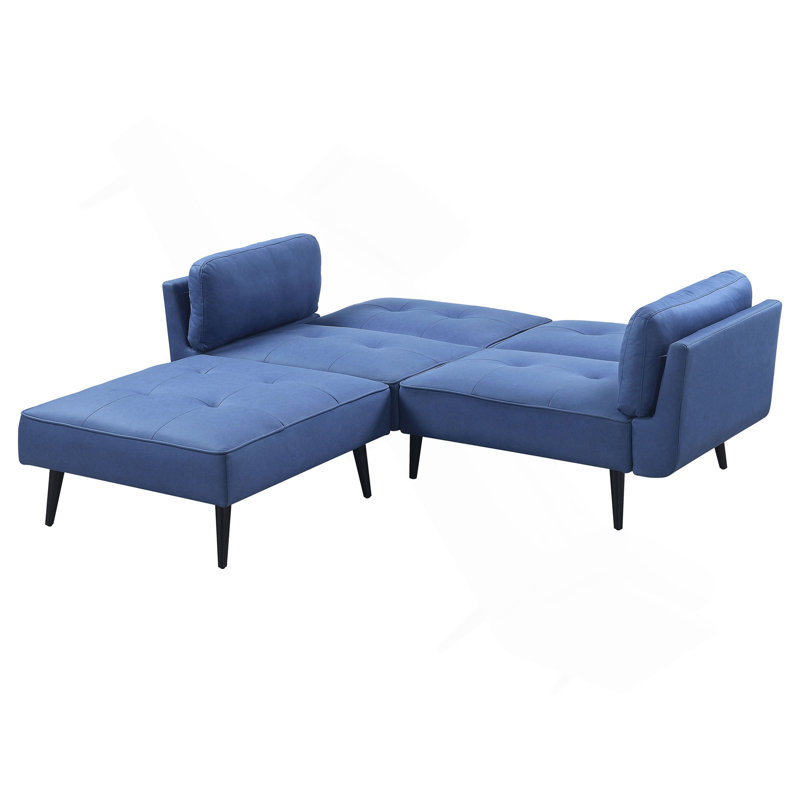 Blue Adjustable Sofa With Ottoman