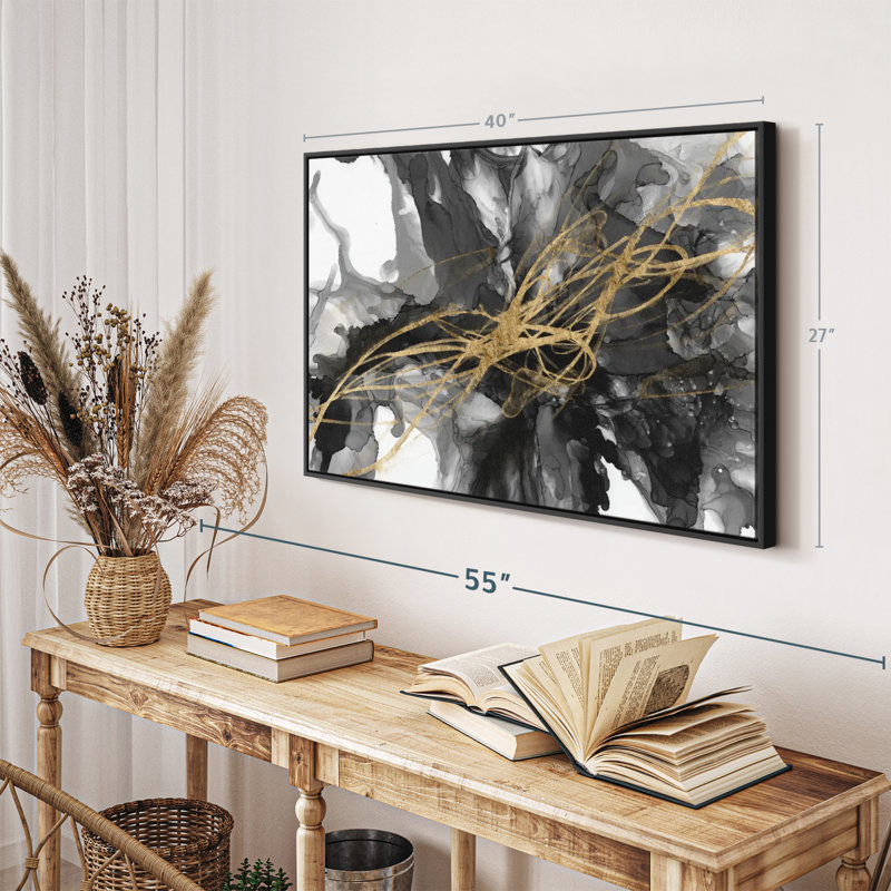 Abstract " Golden Vortex I ", 27" H x 40" W