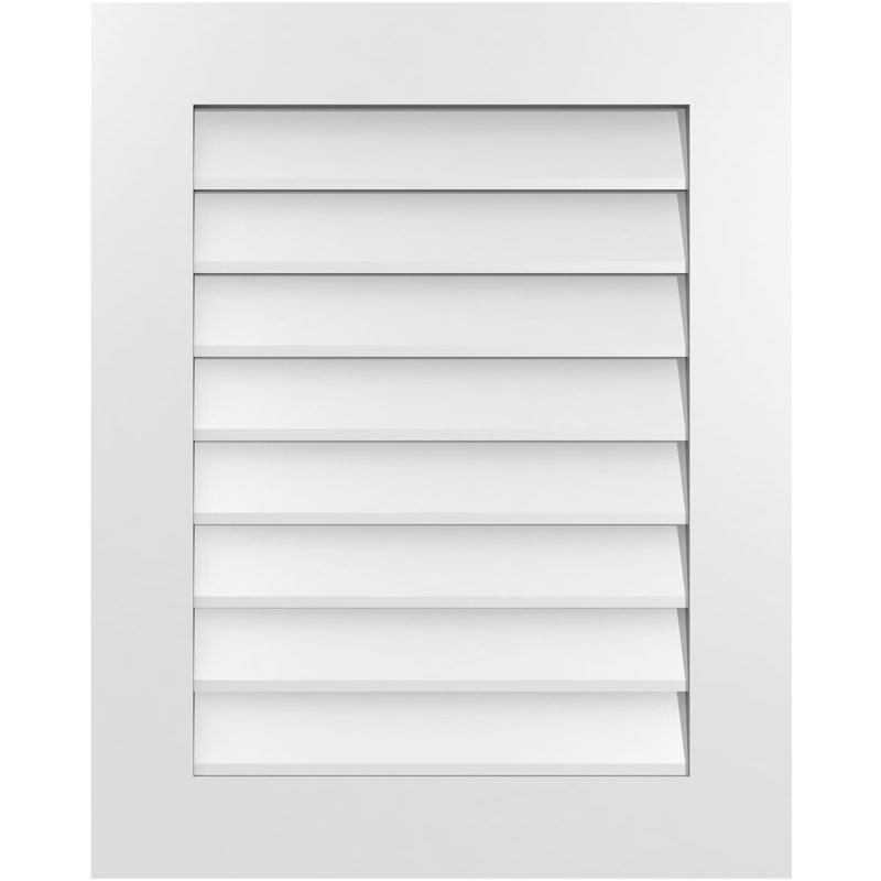 Vent à pignon rectangulaire en uréthane non-fonctionnel, H 30 po x l 24 po x P 1 po