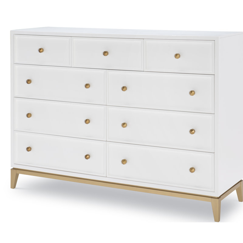Commode double 9 tiroirs avec miroir Braylah