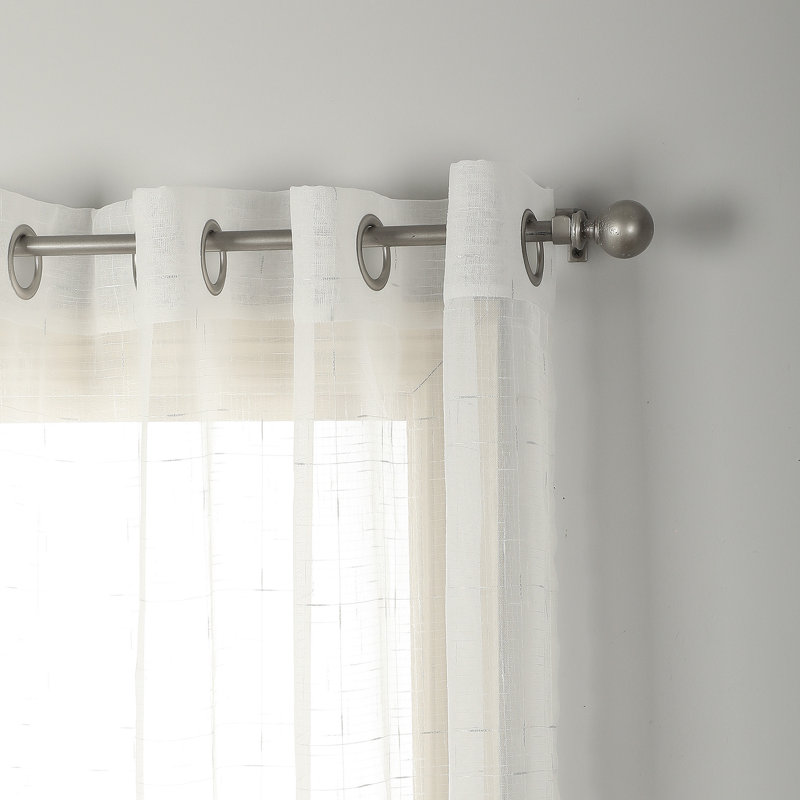 Paire de rideaux transparents Meilan, L 52 po x L 63 po, Blanc argenté