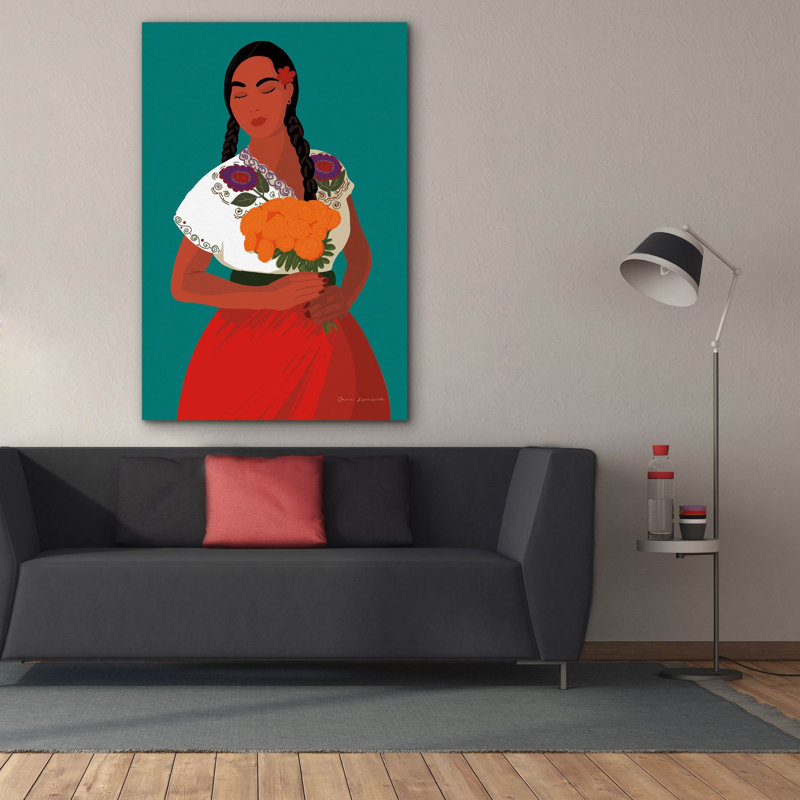 «Epic Graffiti», «Mexique femme 2» par Omar Escalante, art mural sur toile, 40 po x 60 po
