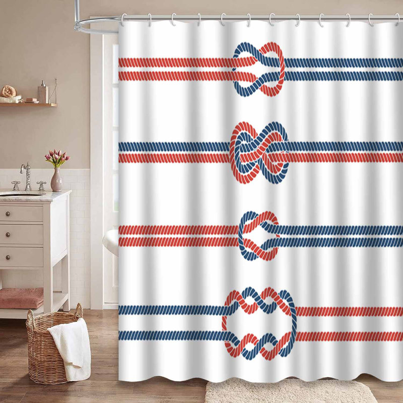 Rideau de douche avec 12 crochets Sailor, 72" L x 72" W