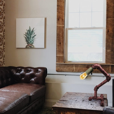 Water Pipe E27 Table Lamp Industrial Metal Steampunk Plug-In On-Off Switch Rustic Table Light Farmhouse Desk Lamp For Bedroom Office