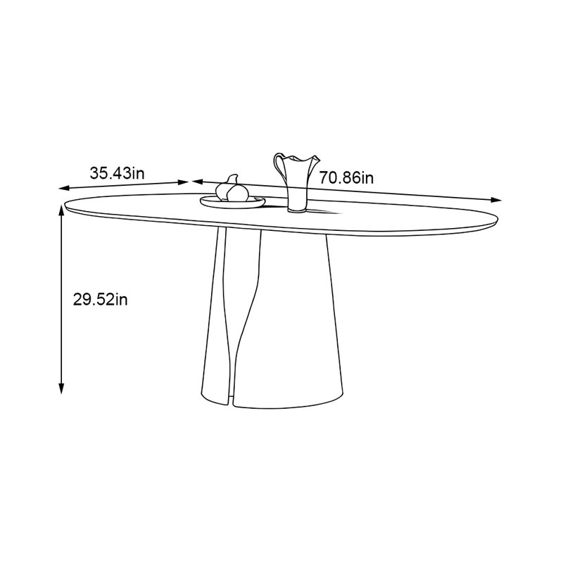 Table rectangulaire en pierre de style français, H 29,52 po x L 70,86 po x l 35,43 po