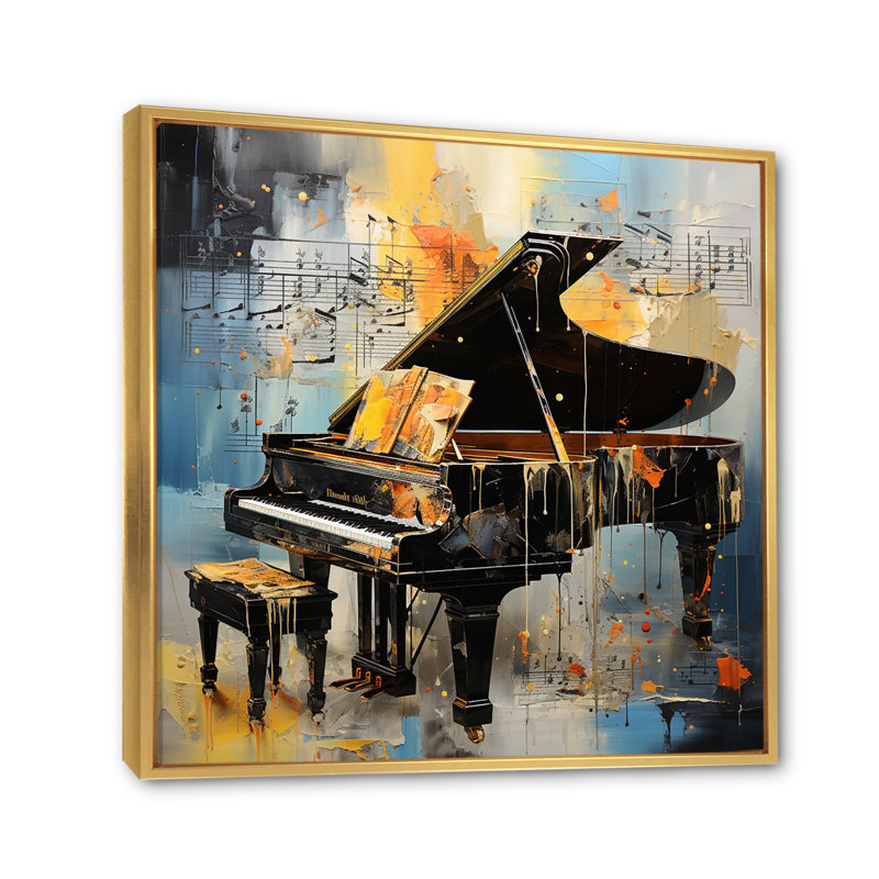 Music Expressive Verse Bold I - musique, art mural, H 30 po x l 30 po x P 1 po, Cadre flottant doré