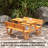 Aayza Rectangular Fir Outdoor Picnic Table With Umbrella Hole , 35'' in. W 40.75'' in. D