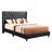 Elegant Black Upholstered Queen Bed
