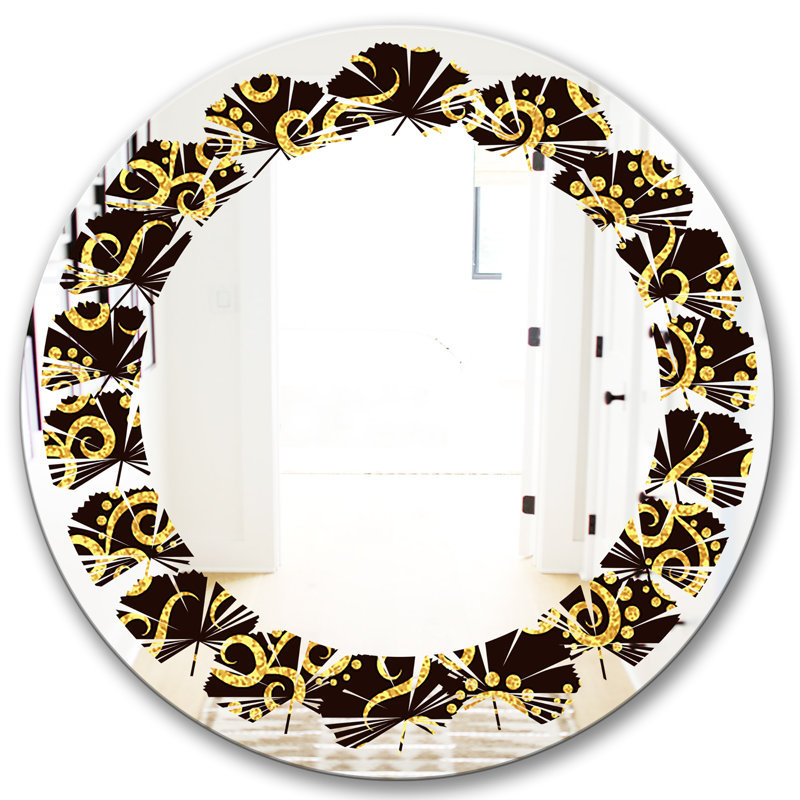 Miroir mural sans cadre Leaves Swirl II, 31,5 po x 31,5 po
