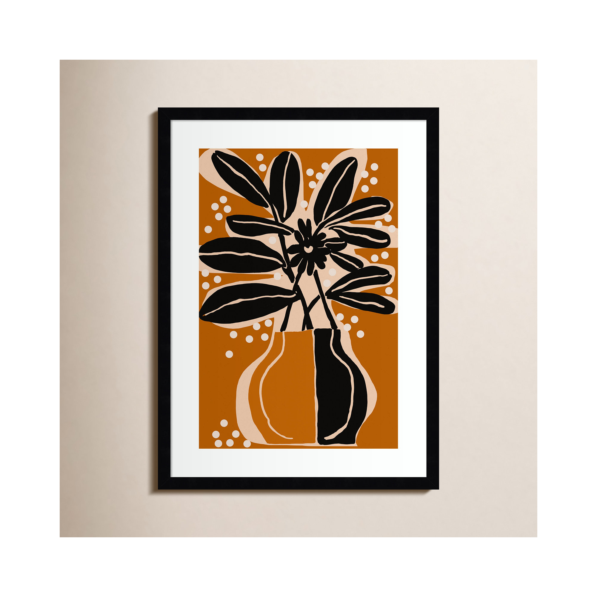 Ochre Still Life No 6 by Treechild Wood Framed Wall Art Print, 25" H x 19" W, Black