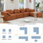 Canapé modulaire en forme de L Boneless de 142 po, sans assemblage, canapé 5 pièces, canapé-lit convertible, canapé entièrement compressé, fauteuils combinés, 5 sièges et repose-pieds, chenille-1053492996