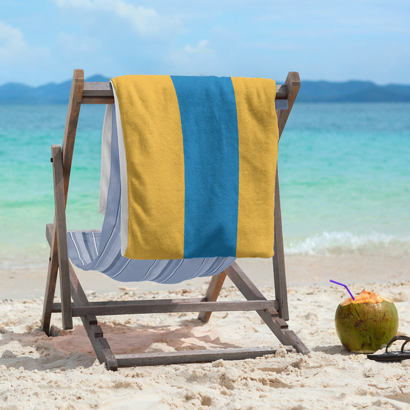 Lightweight Beach Towel, Yellow/Blue/Yellow