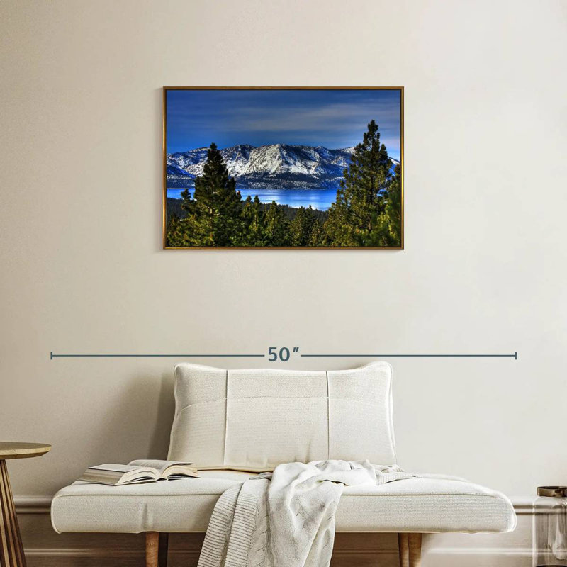 Lac Tahoe, Sierra, Cadre flottant doré, 31 po x 21 po