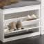Banc de couloir étroit, petite armoire à chaussures avec tiroir rabattable et coussin de siège confortable pour les vestibules-280554182-292536775
